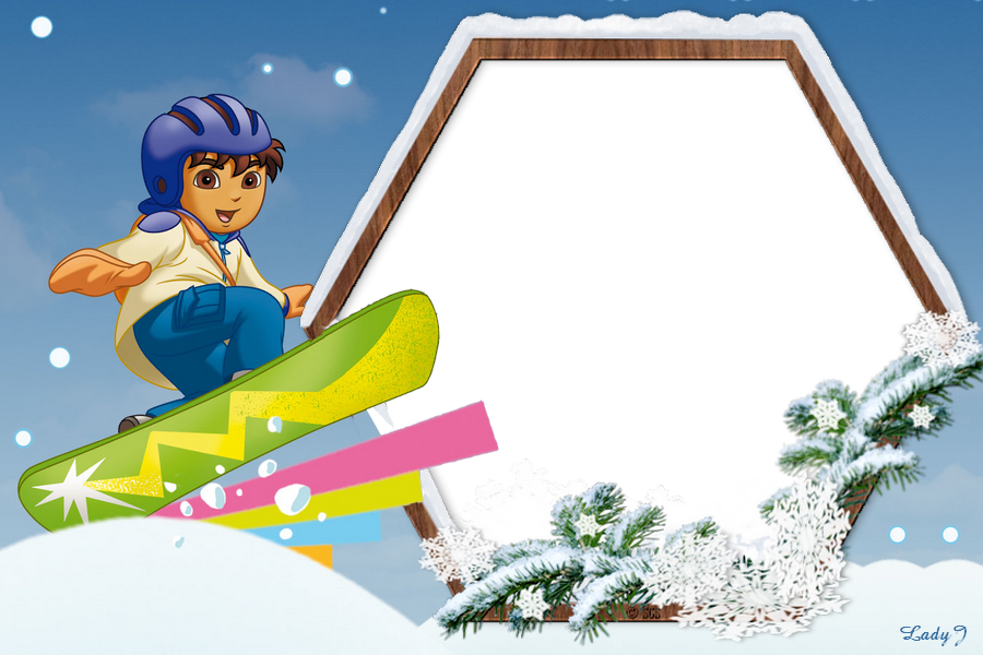 Diego képkeret, Diego snowboardozik