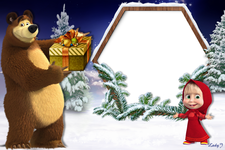 karácsonyi Masha és a medve képkeret