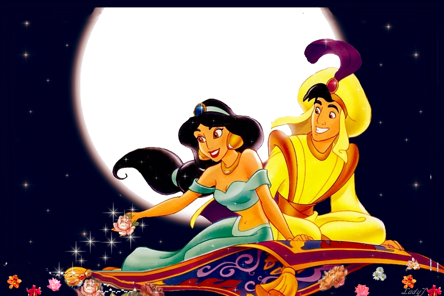 Jasmine és Aladdin képkeret