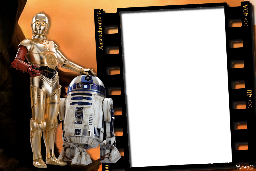 C-3PO és R2-D2,  star wars film képkeret